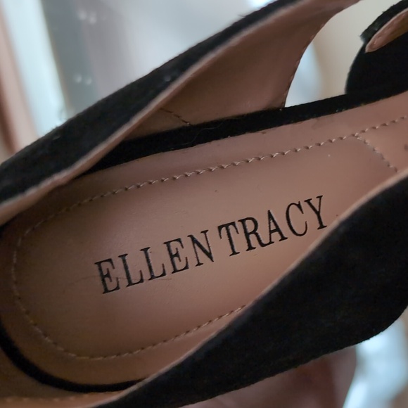 Chic Black Heels with Straps Ellen Tracy Size 6.5M - Picture 12 of 13